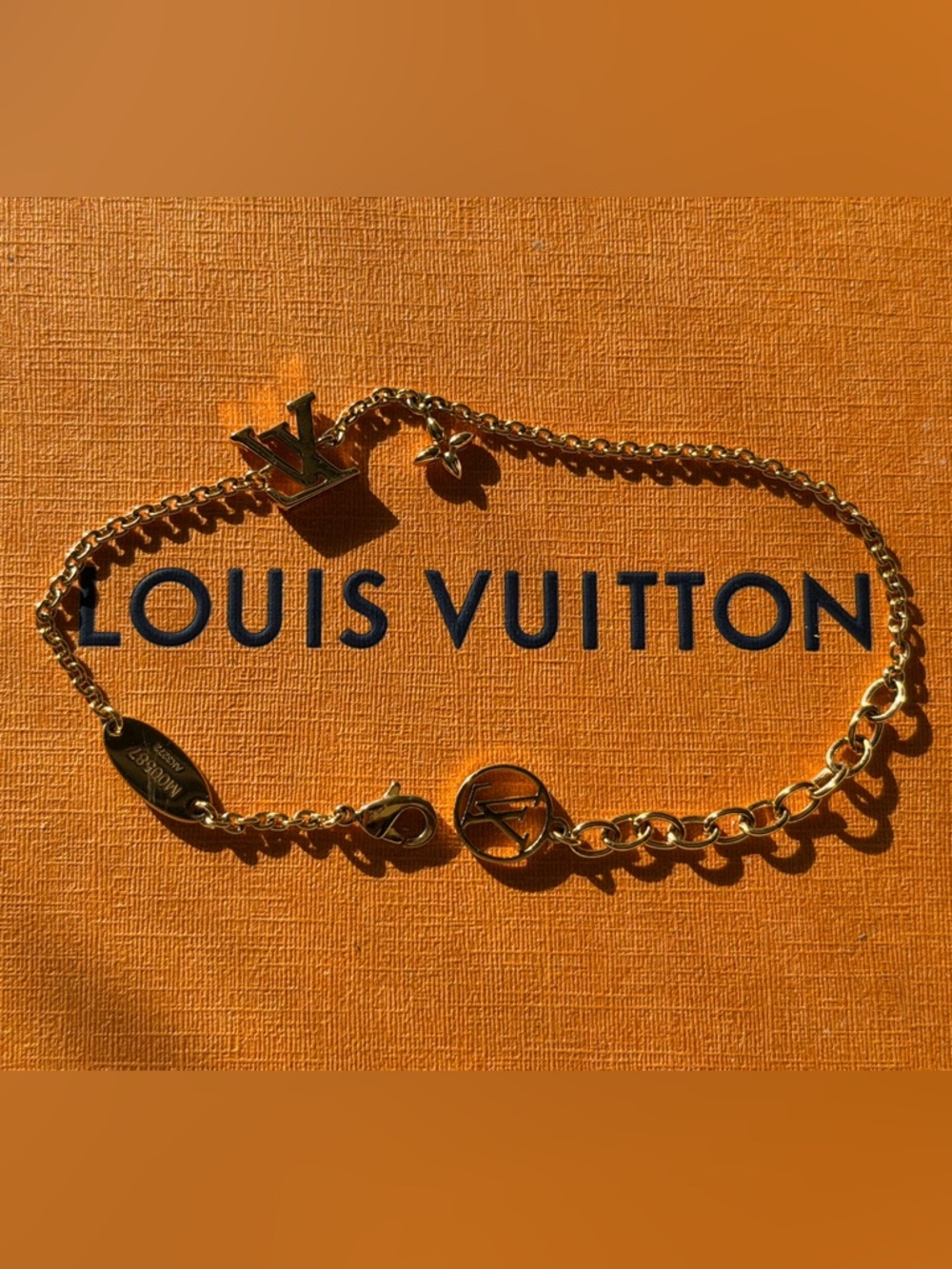Louis Vuitton Gold-Tone Pavé LV Charm Bracelet - Picture 8 of 10